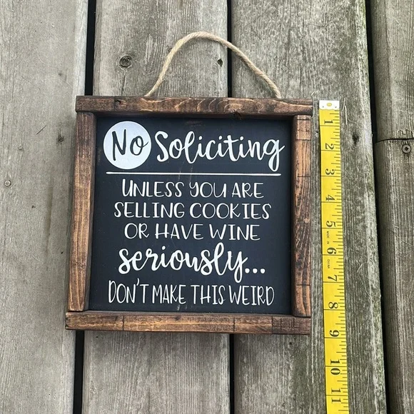 Rustic No Soliciting Sign Humorous Wine Cookies - Picture 4 of 5